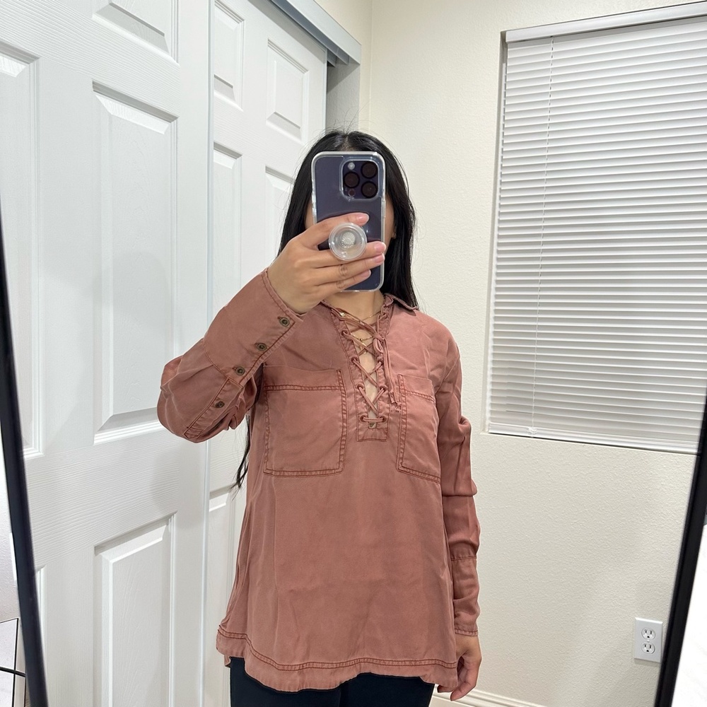 FREE PEOPLE HI-LO CRISS CROSS TOP